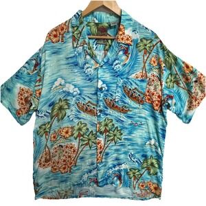 Vtg Vacation Core Hawaiian Shirt L Pineapple Connection Rayon Surfers Tropical